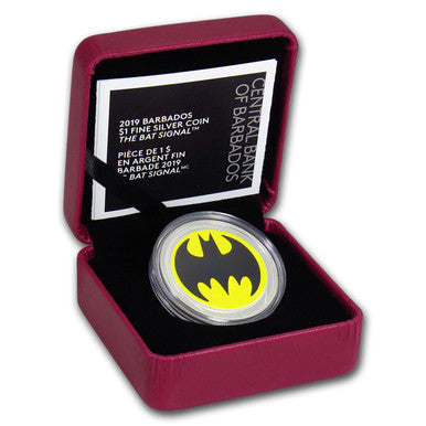 Barbados 2019 $1 The Bat Signal Silver Coloured Proof Coin
