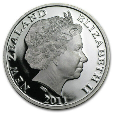 NZ 2011 $1 All Blacks 1oz Silver Coloured Proof Coin