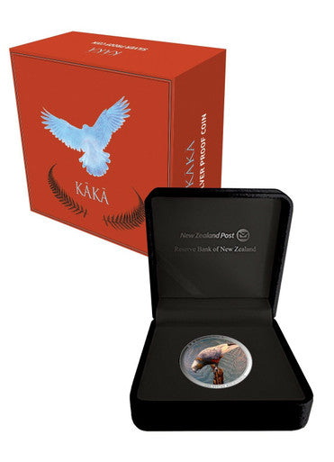 NZ 2021 $1 Kākā 1oz Silver Coloured Proof Coin