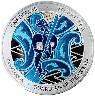 NZ 2021 $1 Tangaroa Guardian of The Ocean 1oz Silver Coloured Proof 2 Coin Set