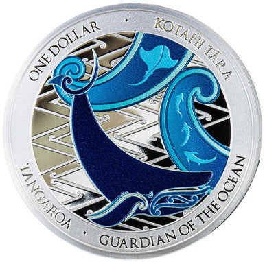 NZ 2021 $1 Tangaroa Guardian of The Ocean 1oz Silver Coloured Proof 2 Coin Set