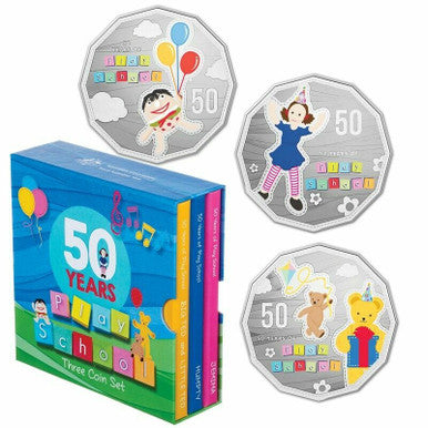 2016 50c 50 Years of Play School 3 Coin Set