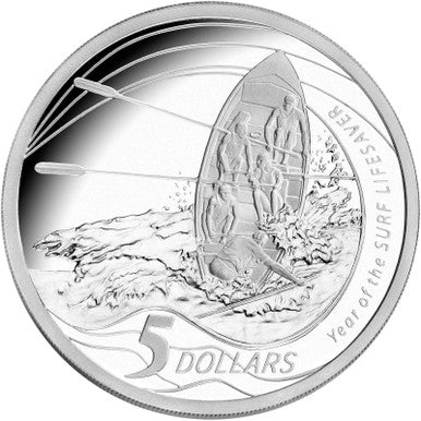 2007 $5 Year of The Surf Lifesaver Silver Proof Coin