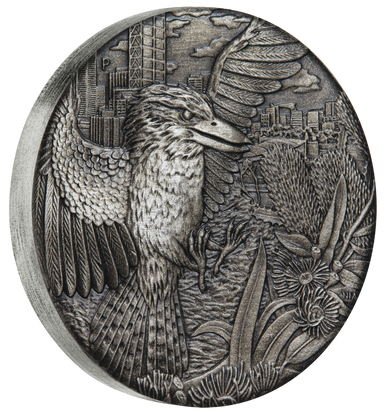2018 $2 Australian Kookaburra 2oz Silver Antiqued Coin
