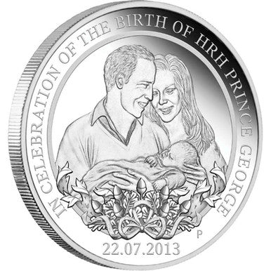 2013 $1 In Celebration of The Birth of HRH Prince George 1oz Silver Proof Coin