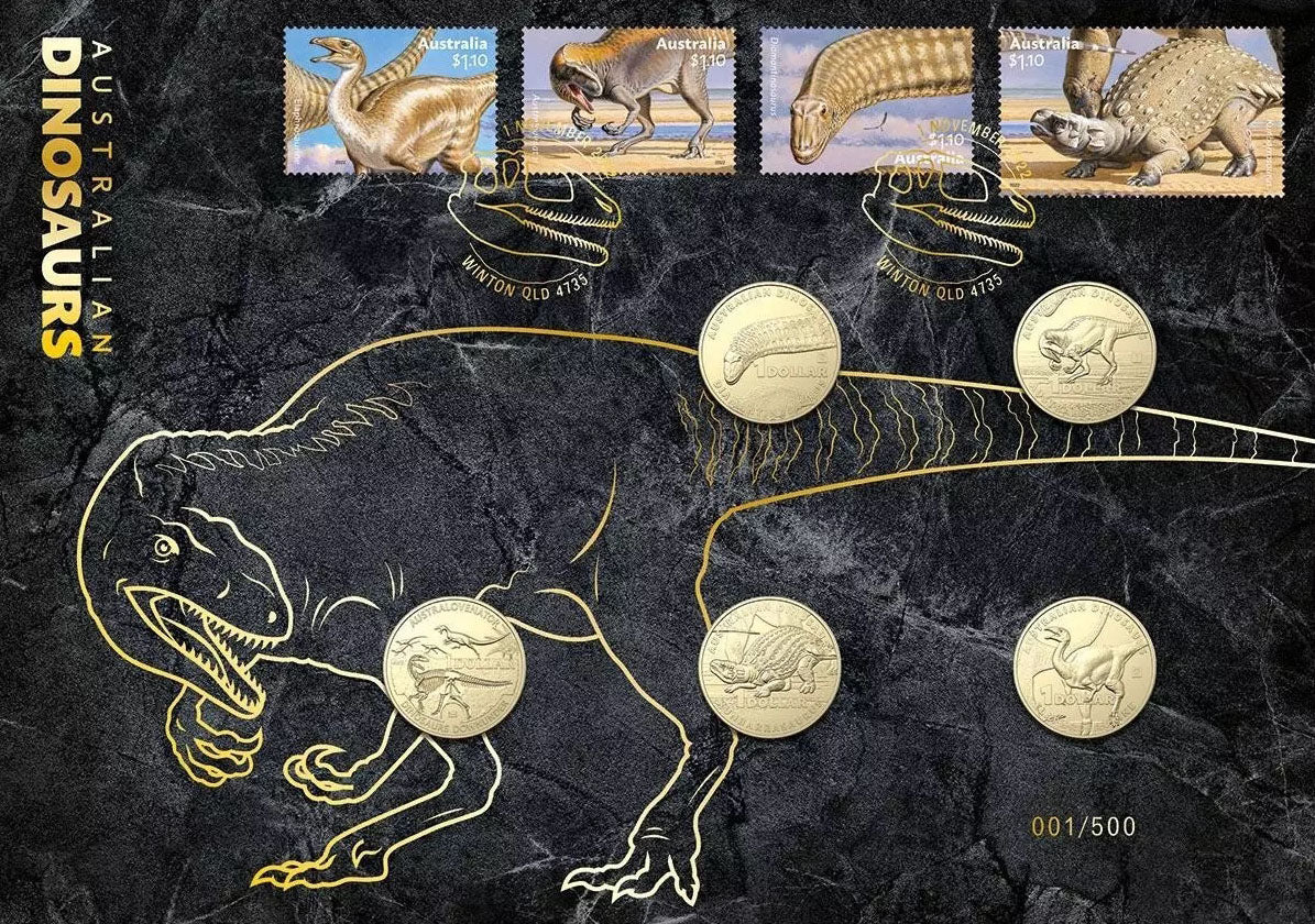 2022 $1 Australian Dinosaurs Limited Edition 'DINO' and Envelope Privy Mark 5 Coin PNC