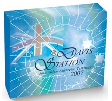 2007 $1 Australian Antarctic Territory Davis Station 1oz Silver Coloured Proof Coin
