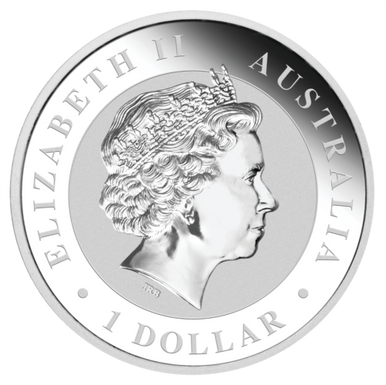 2018 $1 Australian Kangaroo 1oz Silver Gilded Coin