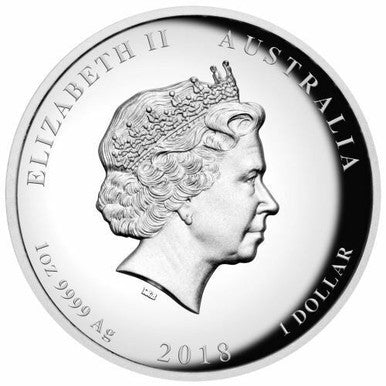2018 $1 Lunar Year of The Dog 1oz Silver High Relief Proof Coin