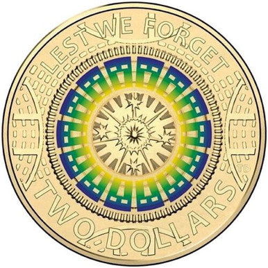 2017 $2 Lest We Forget Coloured Uncirculated Mint Roll