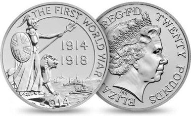 UK 2014 £20 Outbreak Silver Uncirculated Coin