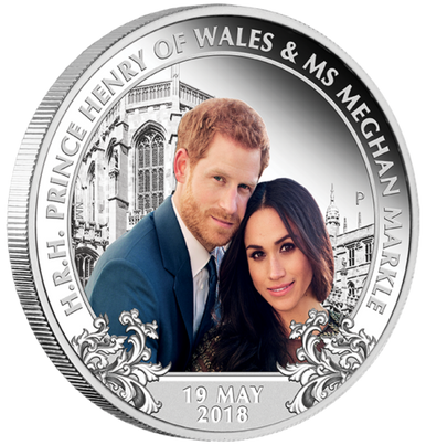 2018 $1 Royal Wedding 1oz Silver Coloured Proof Coin