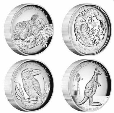2012 Australian 1oz Silver High Relief Proof 4 Coin Collection