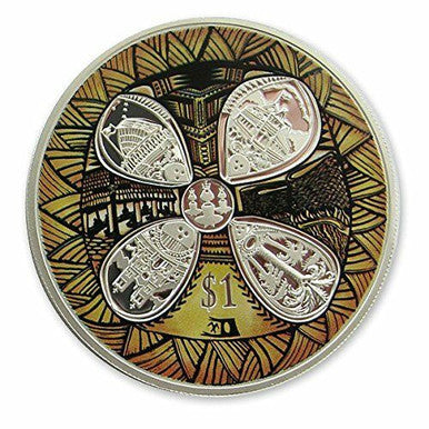 NZ 2012 $1 50 Years of Friendship New Zealand & Samoa 1oz Silver Proof Coloured Coin