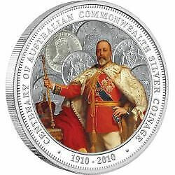 2010 $1 Centenary of Australian Commonwealth Silver Coinage 1oz Silver Coloured Proof Coin
