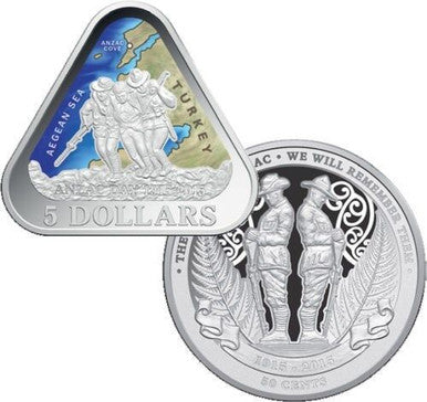 2015 ANZAC Centenary Silver Coloured 2 Coin Proof Set