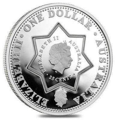 2001 $1 Centenary of Federation Holey Dollar & Dump 1oz Silver Proof Coin