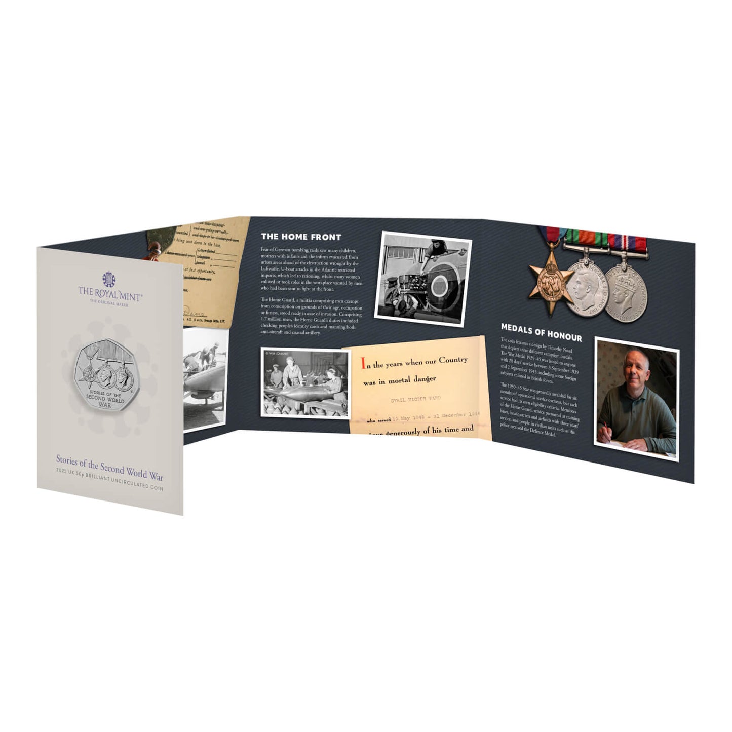 UK 2025 50p Stories of The Second World War Uncirculated Coin