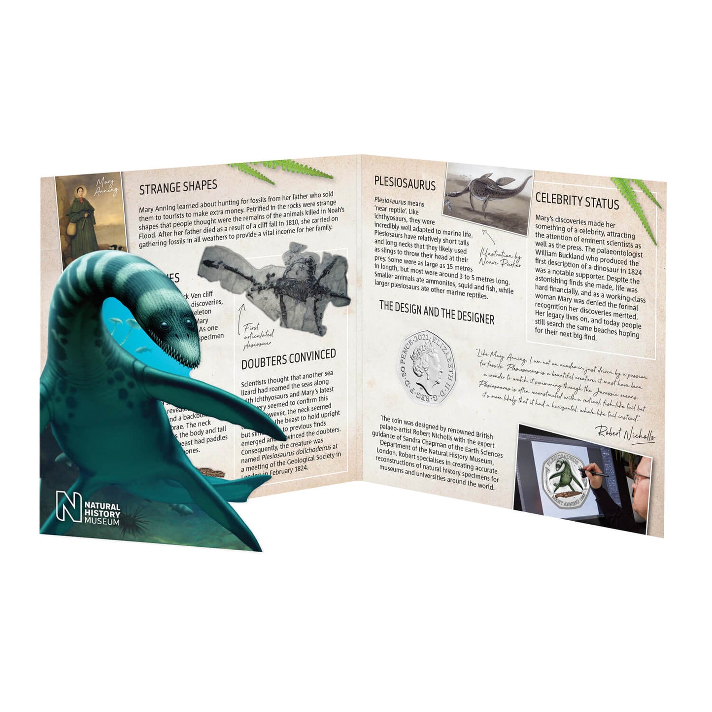 UK 2021 50p Tales of The Earth The Mary Anning Collection Uncirculated Coin