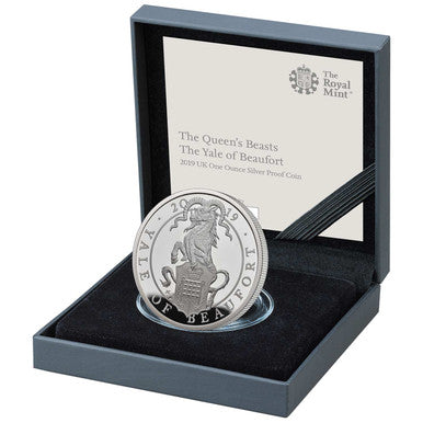UK 2019 £2 The Queen's Beasts The Yale of Beaufort 1oz Silver Proof Coin
