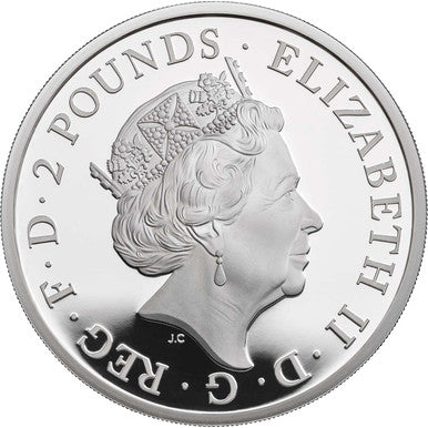UK 2019 £2 The Queen's Beasts The Yale of Beaufort 1oz Silver Proof Coin