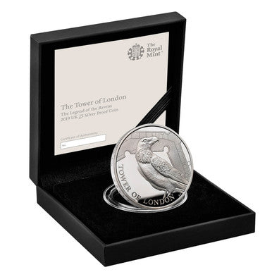 UK 2019 £5 The Tower of London The Legend of The Ravens Silver Proof Coin