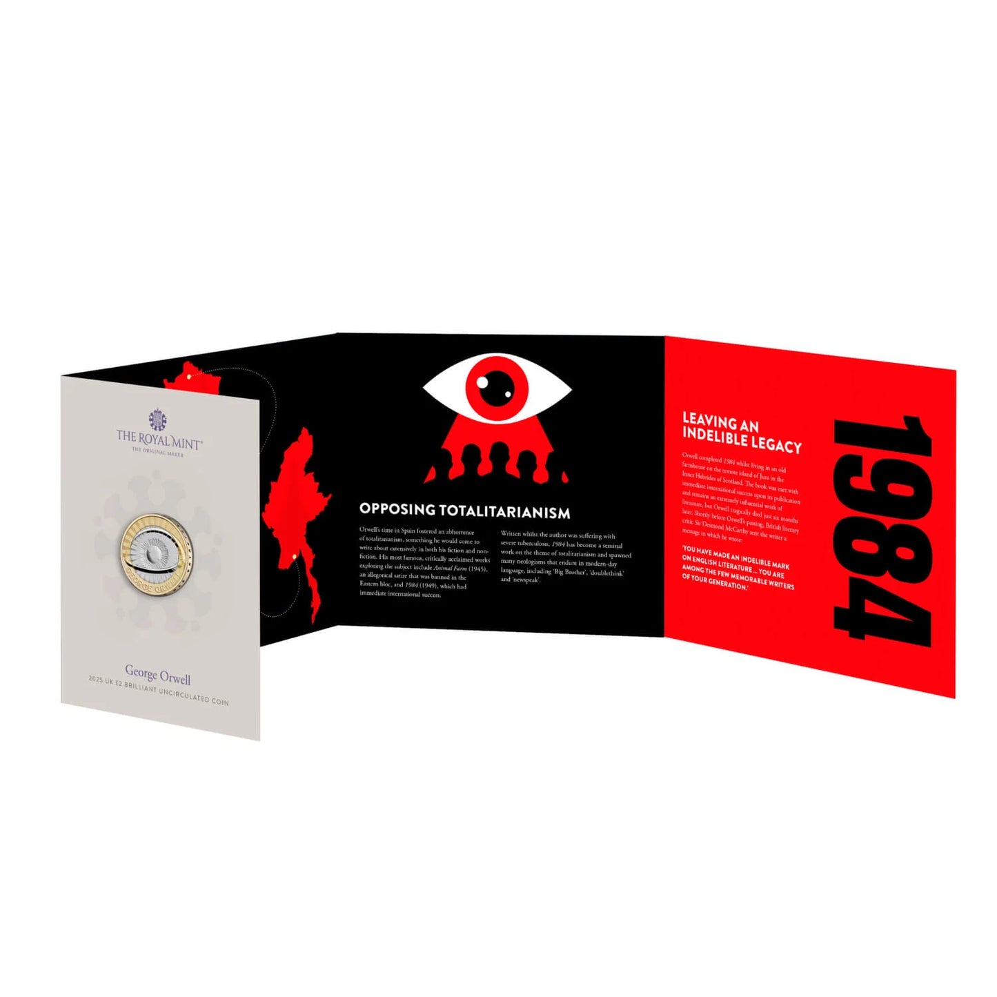 UK 2025 £2 George Orwell Uncirculated Coin