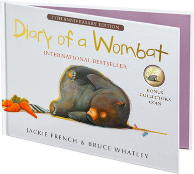 2022 20th Anniversary of Diary of a Wombat Deluxe Edition Book 20c CuNi Gold Plated Colour Printed Unc Coin