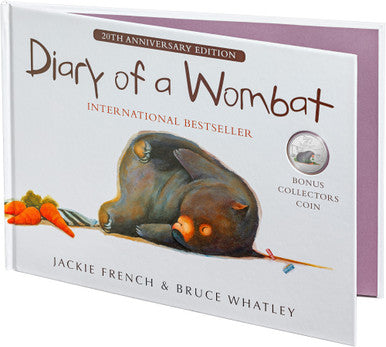 2022 20th Anniversary of Diary of a Wombat Special Edition Book 20c CuNi Colour Printed Unc Coin